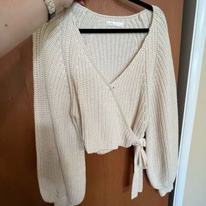 Oak & Fort Cream Tie Sweater